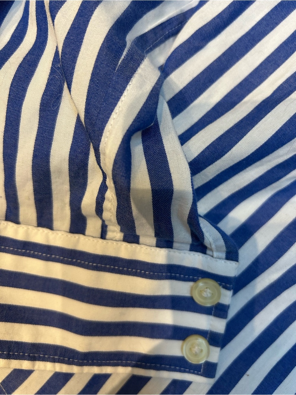 Banana Republic White and Blue Striped Shirt - Picture 4 of 5